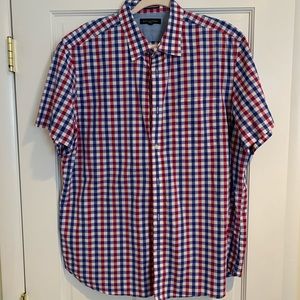 Banana Republic blue and red men plaid shirt